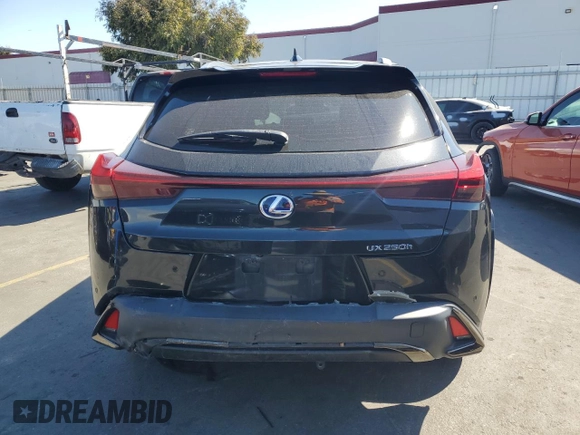 2022 Lexus UX 250h F Sport with VIN JTHE9JBH8N2058372, listed as a Copart auction lot 74527224 with 28,876 mi miles and Salvage Title. Bid and sale history available at DreamBid. Image 6.