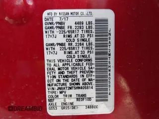2017 Nissan Rogue SL z VIN JN8AT2MT5HW405814, wystawiony jako IAAI lot #41512457 z przebiegiem 71 161 mil mil oraz . Historia ofert i sprzedaży dostępna na DreamBid. Obrazek 9.
