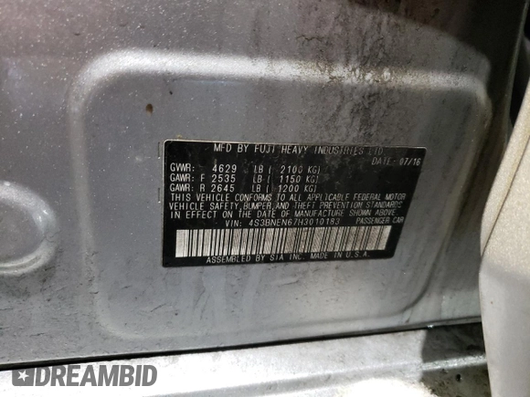 2017 Subaru Legacy Limited with VIN 4S3BNEN67H3010183, listed as a Copart auction lot 43269285 with 64,106 mi miles and Salvage Title. Bid and sale history available at carsss.com. Image 14.