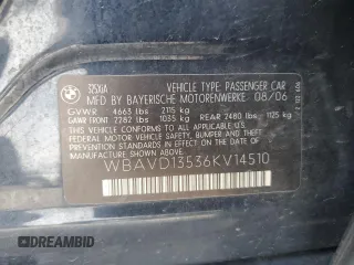 2006 BMW 3 Series 325xi with VIN WBAVD13536KV14510, listed as a Copart auction lot 49331735 with 161,975 mi miles and Salvage Title. Bid and sale history available at carsss.com. Image 13.