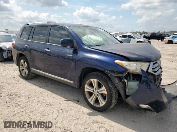 2012 Toyota Highlander Limited with VIN 5TDYK3EH3CS050227, listed as a Copart auction lot 58998135 with 216,701 mi miles and Salvage title. Bid and sale history available at DreamBid. Image 4.