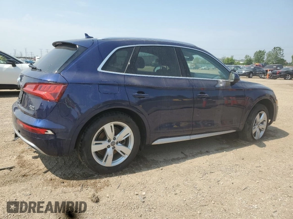 2018 Audi Q5 Premium Plus with VIN WA1BNAFY2J2021039, listed as a Copart auction lot 59170795 with 64,539 mi miles and Salvage title. Bid and sale history available at DreamBid. Image 3.