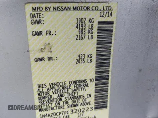 2015 Nissan LEAF S with VIN 1N4AZ0CP7FC320223, listed as a Copart auction lot 61234915 with 79,514 mi miles and Salvage title. Bid and sale history available at DreamBid. Image 13.