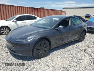 2025 Tesla Model 3 Long Range with VIN 5YJ3E1EA7SF880429, listed as a Copart auction lot 55659975 with 4,377 mi miles and Salvage title. Bid and sale history available at DreamBid. Image 1.