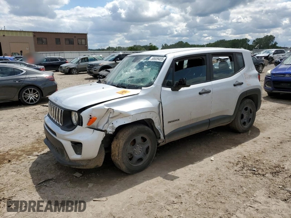 2019 Jeep Renegade Sport with VIN ZACNJAAB6KPK16258, listed as a Copart auction lot 58659455 with Not provided miles and Salvage title. Bid and sale history available at DreamBid. Image 1.