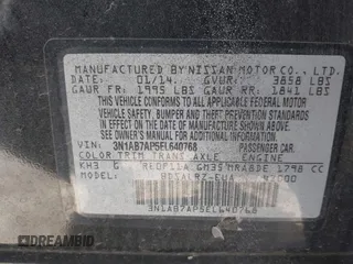 2014 Nissan Sentra S with VIN 3N1AB7AP5EL640768, listed as a IAAI auction lot 41864679 with 150,957 mi miles and . Bid and sale history available at DreamBid. Image 9.