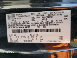 2019 Lincoln MKC Reserve with VIN 5LMCJ3C98KUL22377, listed as a Copart auction lot 52004595 with 60,074 mi miles and Salvage Title. Bid and sale history available at DreamBid. Image 14.