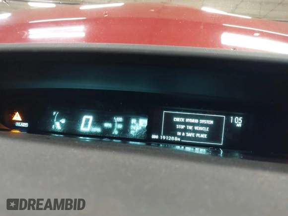2012 Toyota Prius One with VIN JTDKN3DU7C0335138, listed as a IAAI auction lot 41569811 with 191,288 mi miles. Bid and sale history available at carsss.com. Image 7.