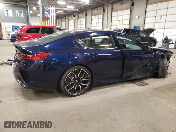 2024 BMW 8 Series M850i with VIN WBAGV8C07RCR46776, listed as a Copart auction lot 80021814 with 3,772 mi miles and Salvage Title. Bid and sale history available at carsss.com. Image 3.