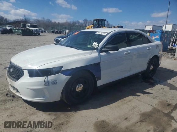 2014 Ford Police Interceptor with VIN 1FAHP2MK2EG148340, listed as a Copart auction lot 50570275 with 55,471 mi miles and Salvage title. Bid and sale history available at DreamBid. Image 1.