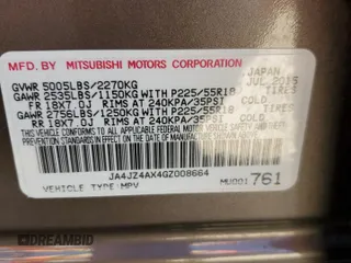 2016 Mitsubishi Outlander GT z VIN JA4JZ4AX4GZ008664, wystawiony jako Copart lot #48764485 z przebiegiem 162 068 mil mil oraz Szkoda całkowita • Salvage title. Historia ofert i sprzedaży dostępna na DreamBid. Obrazek 12.