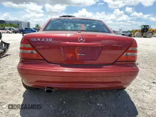 2001 Mercedes-Benz SLK 230 Kompressor with VIN WDBKK49F01F223928, listed as a Copart auction lot 58350145 with 102,651 mi miles and Salvage title. Bid and sale history available at DreamBid. Image 6.