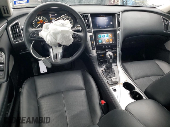 2022 Infiniti Q50 LUXE with VIN JN1EV7BR5NM342302, listed as a Copart auction lot 50257285 with 50,501 mi miles and Salvage Title. Bid and sale history available at carsss.com. Image 8.