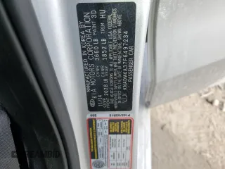 2015 Kia Rio LX with VIN KNADM4A37F6497234, listed as a Copart auction lot 45778255 with 118,002 mi miles and Salvage Title. Bid and sale history available at carsss.com. Image 14.