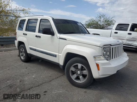 2008 Jeep Liberty Sport with VIN 1J8GP28K58W206783, listed as a Copart auction lot 53523975 with 197,100 mi miles and Salvage Title. Bid and sale history available at DreamBid. Image 4.