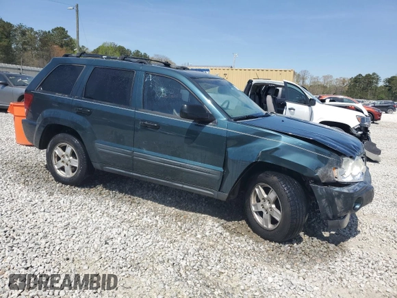 2005 Jeep Grand Cherokee Laredo with VIN 1J4GS48K45C533295, listed as a Copart auction lot 50912835 with 222,440 mi miles and Salvage Title. Bid and sale history available at DreamBid. Image 4.