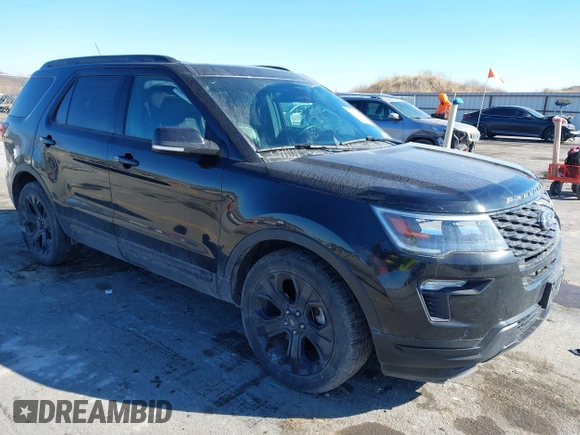 2019 Ford Explorer Sport with VIN 1FM5K8GT5KGA27196, listed as a IAAI auction lot 41690327 with 100,252 mi miles and . Bid and sale history available at carsss.com. Image 1.