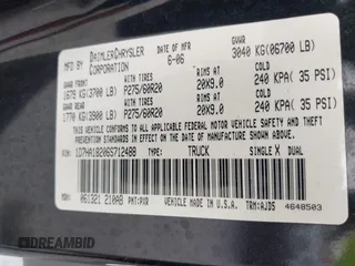 2006 Dodge 1500 SLT z VIN 1D7HA18206S712488, wystawiony jako IAAI lot #42218792 z przebiegiem 138 447 mil mil oraz . Historia ofert i sprzedaży dostępna na DreamBid. Obrazek 9.