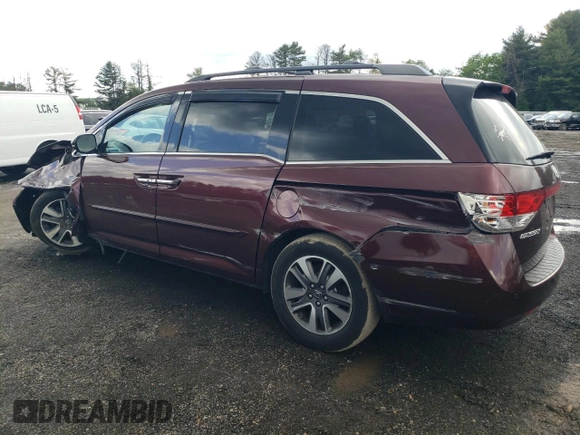 2015 Honda Odyssey Touring Elite with VIN 5FNRL5H98FB033336, listed as a Copart auction lot 57092355 with 186,046 mi miles and Salvage title. Bid and sale history available at DreamBid. Image 2.