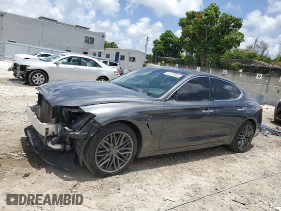2019 Genesis G70 Advanced with VIN KMTG34LA7KU043961, listed as a Copart auction lot 60412685 with 47,710 mi miles and Salvage title. Bid and sale history available at DreamBid. Image 1.