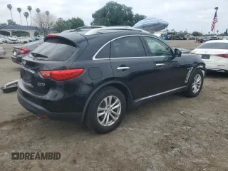 2014 Infiniti QX70 with VIN JN8CS1MW0EM412578, listed as a Copart auction lot 49091955 with 157,580 mi miles and Salvage title. Bid and sale history available at DreamBid. Image 3.