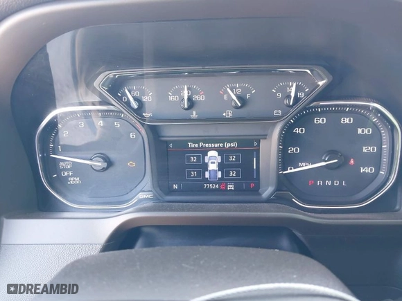 2019 GMC Sierra 1500 SLT with VIN 3GTU9DED8KG296636, listed as a IAAI auction lot 41602200 with 77,524 mi miles. Bid and sale history available at carsss.com. Image 7.