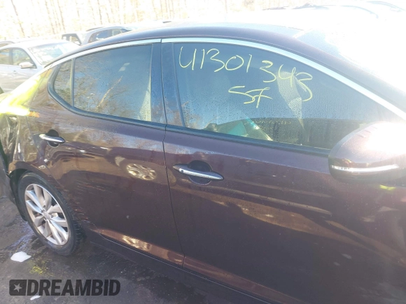 2014 Kia Optima EX with VIN 5XXGN4A73EG312628, listed as a IAAI auction lot 41301343 with Not Provided miles and . Bid and sale history available at carsss.com. Image 14.