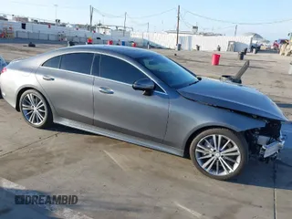 2019 Mercedes-Benz CLS with VIN WDD2J5JB8KA029879, listed as a IAAI auction lot 41566154 with 58,055 mi miles. Bid and sale history available at carsss.com. Image 1.