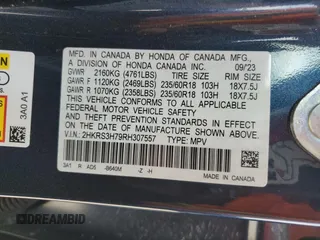 2024 Honda CR-V EX-L with VIN 2HKRS3H79RH307557, listed as a Copart auction lot 51147005 with 11,584 mi miles and Salvage Title. Bid and sale history available at DreamBid. Image 13.