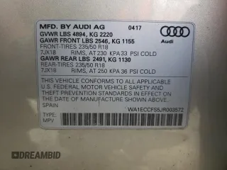 2018 Audi Q3 Premium with VIN WA1ECCFS5JR003572, listed as a Copart auction lot 51213445 with 28,839 mi miles and Salvage Title. Bid and sale history available at carsss.com. Image 13.
