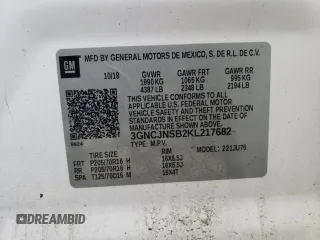2019 Chevrolet Trax LS with VIN 3GNCJNSB2KL217682, listed as a Copart auction lot 48947305 with 65,836 mi miles and Salvage Title. Bid and sale history available at DreamBid. Image 13.