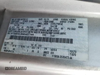 2010 Ford Econoline Cargo Commercial with VIN 1FTSS3EL8ADA57144, listed as a Copart auction lot 72791634 with Not provided miles and Clean title. Bid and sale history available at DreamBid. Image 13.