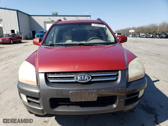 2006 Kia Sportage LX with VIN KNDJF723X67196077, listed as a Copart auction lot 47399434 with 212,825 mi miles and Salvage Title. Bid and sale history available at carsss.com. Image 5.