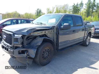 2018 Ford F-150 XL with VIN 1FTEW1EP6JFE00496, listed as a IAAI auction lot 42247235 with 76,858 mi miles and . Bid and sale history available at DreamBid. Image 2.