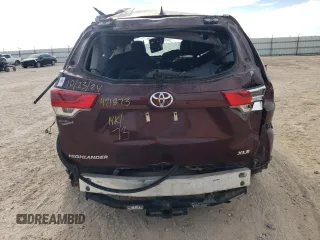 2018 Toyota Highlander SE with VIN 5TDKZRFH9JS251520, listed as a Copart auction lot 80555354 with Not provided miles and Salvage title. Bid and sale history available at DreamBid. Image 6.