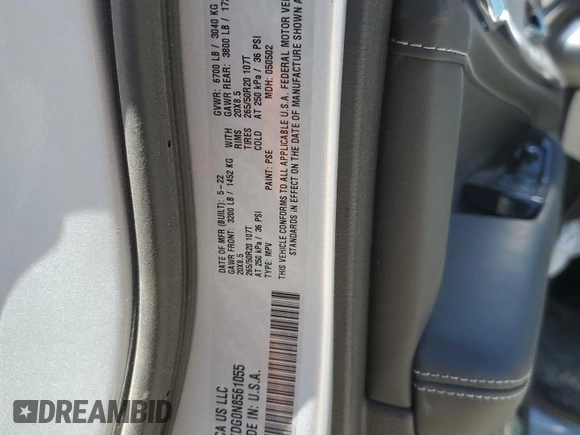 2022 Jeep Grand Cherokee Overland with VIN 1C4RJKDG0N8561055, listed as a Copart auction lot 53207195 with 23,504 mi miles and Salvage title. Bid and sale history available at DreamBid. Image 13.