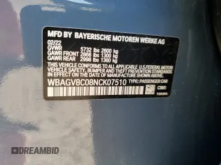 2022 BMW 8 Series M850i z VIN WBAGV8C08NCK07510, wystawiony jako Copart lot #84925344 z przebiegiem 16 955 mil mil oraz Szkody całkowita. Historia ofert i sprzedaży dostępna na DreamBid. Obrazek 12.