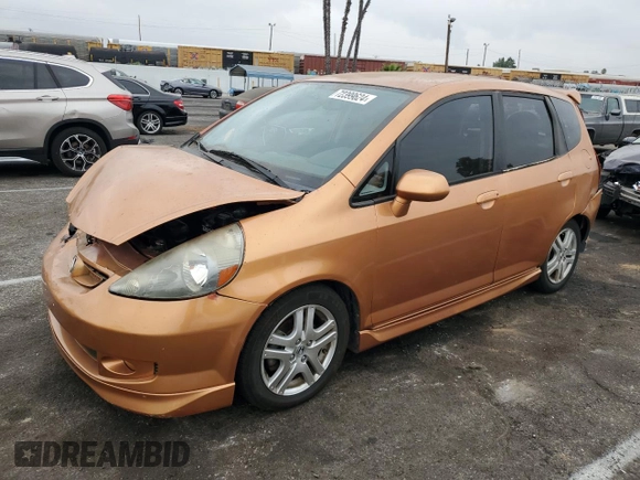 2008 Honda Fit Sport with VIN JHMGD386X8S035284, listed as a Copart auction lot 72399624 with 122,588 mi miles and Salvage Title. Bid and sale history available at carsss.com. Image 1.