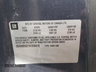 2009 Buick LaCrosse CXL with VIN 2G4WD582191236915, listed as a Copart auction lot 49706695 with 110,391 mi miles and Salvage Title. Bid and sale history available at carsss.com. Image 12.