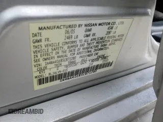 2005 Nissan Maxima 3.5 SL with VIN 1N4BA41E85C871280, listed as a Copart auction lot 76478334 with 95,476 mi miles and Non Repairable. Bid and sale history available at carsss.com. Image 12.