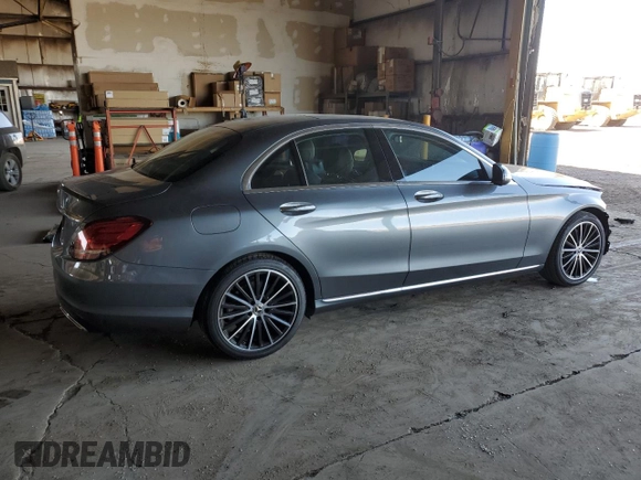 2020 Mercedes-Benz C 300 with VIN W1KWF8DB9LR589736, listed as a Copart auction lot 61863365 with 53,490 mi miles and Salvage title. Bid and sale history available at DreamBid. Image 3.