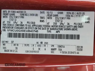 2014 Ford Escape SE with VIN 1FMCU0GX6EUB43745, listed as a Copart auction lot 85299354 with 160,647 mi miles and Salvage Title. Bid and sale history available at DreamBid. Image 15.