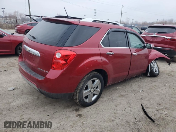 2014 Chevrolet Equinox LTZ with VIN 1GNALDEK7EZ107070, listed as a Copart auction lot 44627015 with 138,653 mi miles and Clean Title. Bid and sale history available at carsss.com. Image 3.