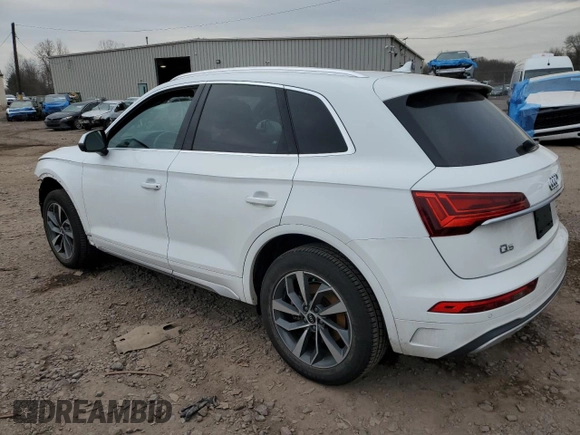 2021 Audi Q5 Premium with VIN WA1AAAFY0M2002856, listed as a Copart auction lot 45542955 with 40,558 mi miles and Salvage Title. Bid and sale history available at carsss.com. Image 2.