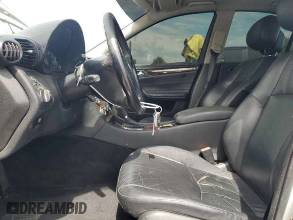 2007 Mercedes-Benz C 280 Luxury with VIN WDBRF92HX7F837258, listed as a Copart auction lot 58594675 with 158,544 mi miles and Salvage title. Bid and sale history available at DreamBid. Image 7.