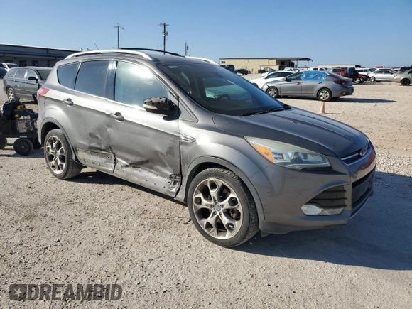 2013 Ford Escape Titanium with VIN 1FMCU0J90DUD23778, listed as a Copart auction lot 43647835 with 130,558 mi miles and Salvage Title. Bid and sale history available at carsss.com. Image 4.