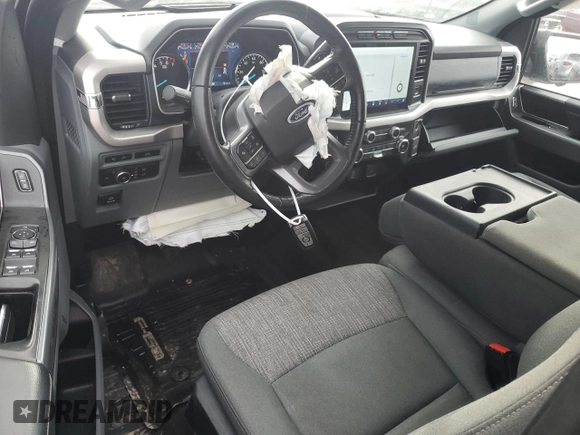2021 Ford F-150 XL with VIN 1FTEX1EP2MFC25567, listed as a Copart auction lot 44474135 with 27,863 mi miles and Salvage title. Bid and sale history available at DreamBid. Image 8.