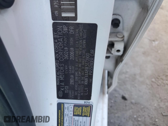 2014 Kia Forte EX with VIN KNAFX4A89E5173900, listed as a Copart auction lot 43559585 with 0 mi miles and Salvage Title. Bid and sale history available at carsss.com. Image 12.