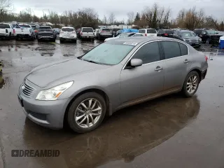 2007 Infiniti G35 Sedan G35x with VIN JNKBV61F57M823489, listed as a Copart auction lot 85806514 with 185,369 mi miles and Salvage Title. Bid and sale history available at carsss.com. Image 1.