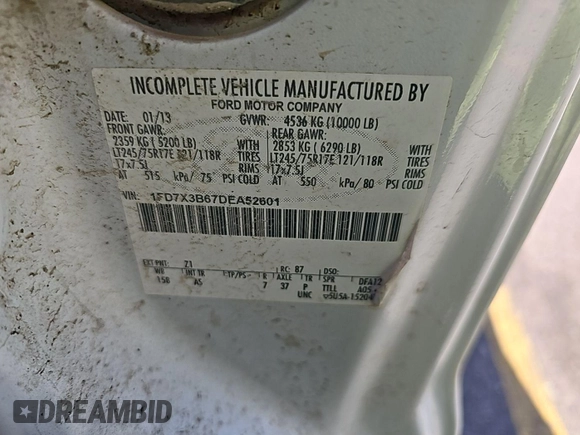 2013 Ford F-350 с VIN 1FD7X3B67DEA52601, выставлен на аукционе IAAI как лот 42796188 с пробегом 335 745 миль миль и . История ставок и продаж доступна на DreamBid. Изображение 16.